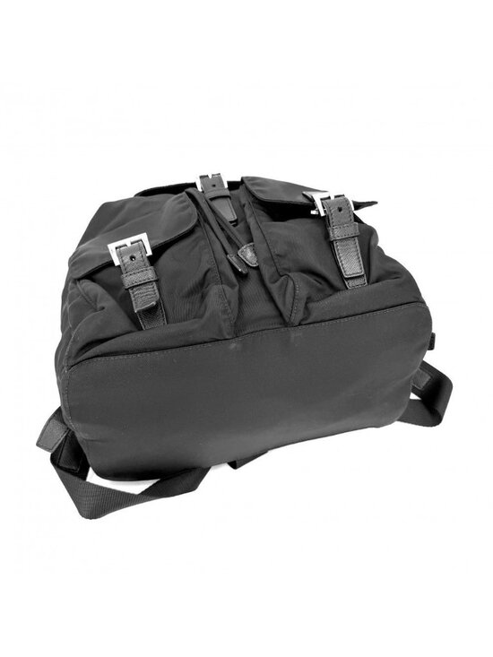 Prada Triangle Logo Backpack Nylon Black Silver main image 6